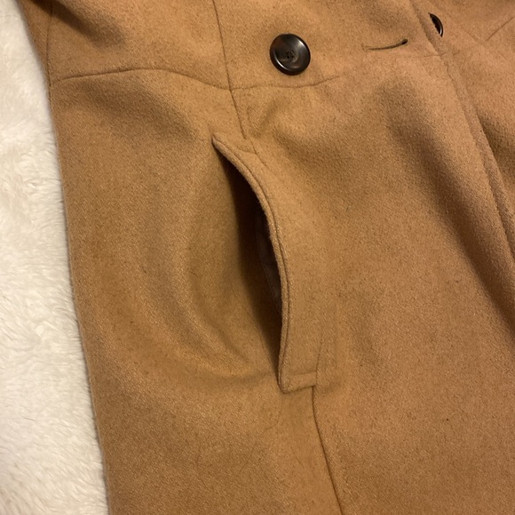 Old Navy Tan Pea Coat with Wide Lapel and Medium Length | Size Small - Picture 4 of 8